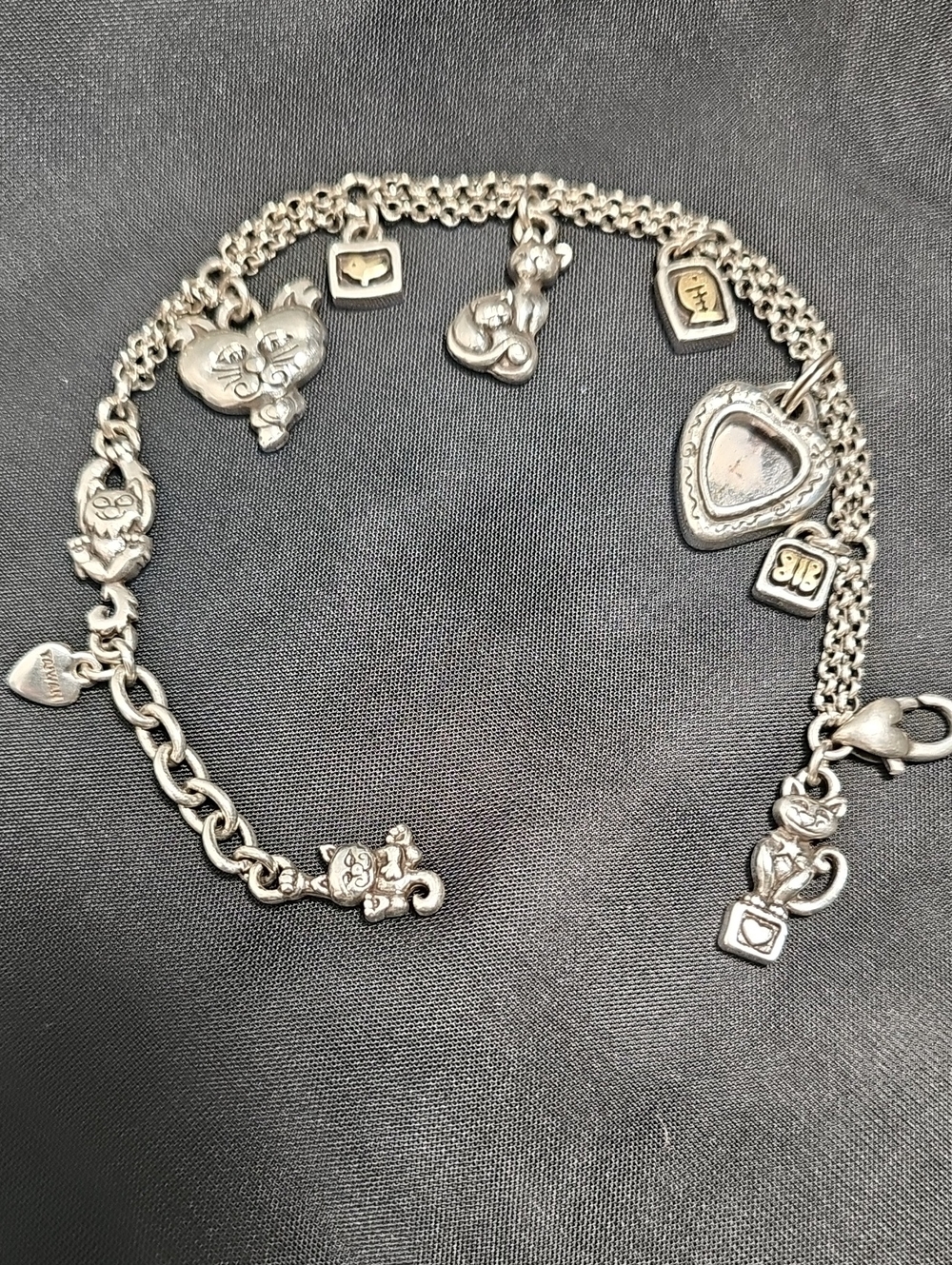 Brighton Silver Cat Charm Bracelet - Silver